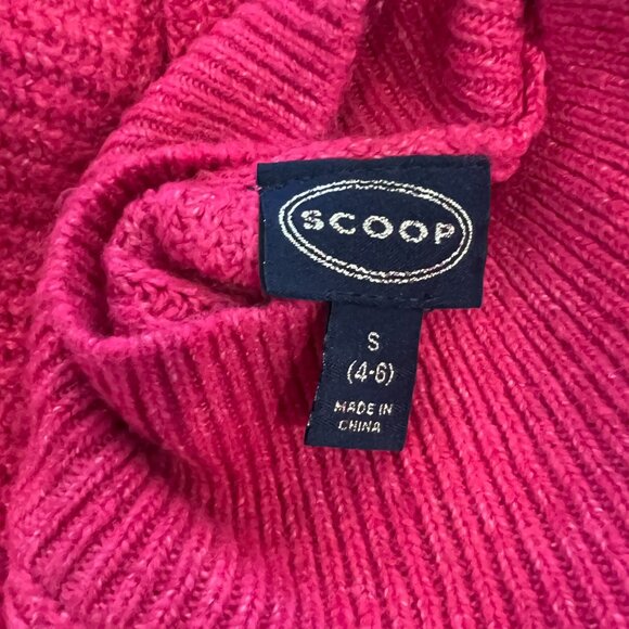 Scoop Women's Shaker Stitch Turtleneck Sweater Lightweight  In Pink Size S - Picture 9 of 11
